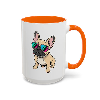 French Bulldog with Sunglasses - Color Accent Mug