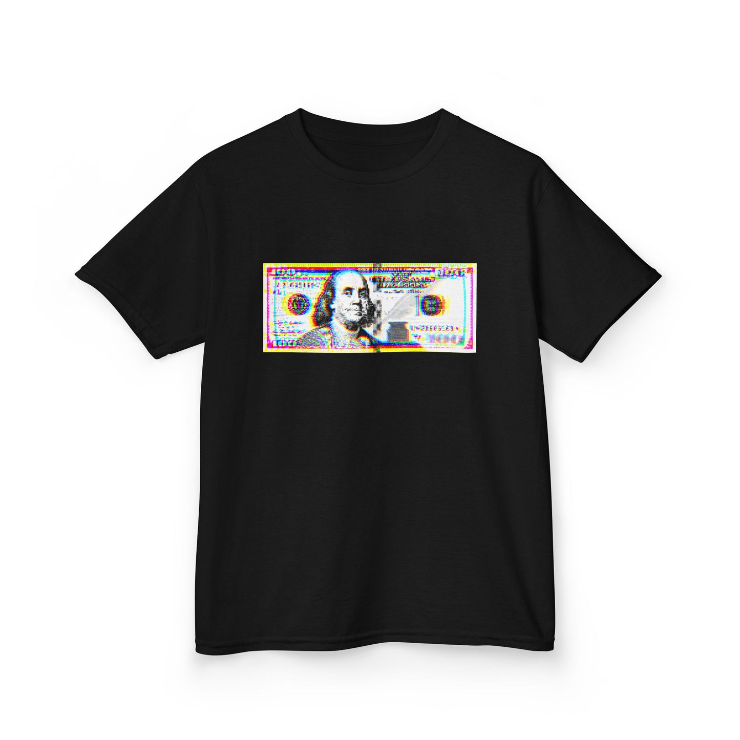 100 Dollars Bill - Neon Color Explosion - Kids Tee
