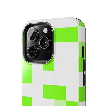 Lime Green Pixel Grid - Phone Case