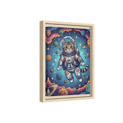 Astronaut Cat - Framed Canvas
