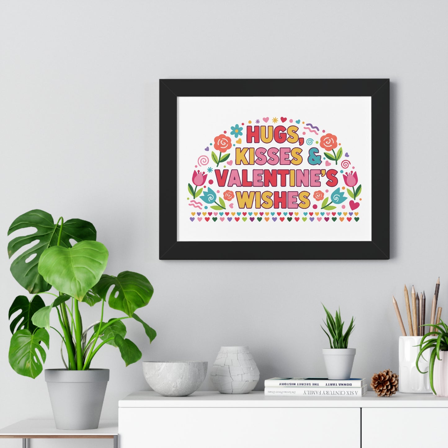 Hugs, Kisses & Valentine's Wishes - Framed Poster