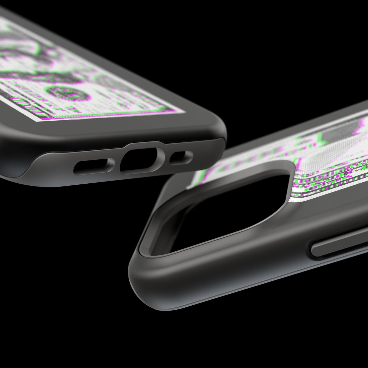 100 Dollars Bill - Green/Magenta Glitch - Magnetic Phone Case