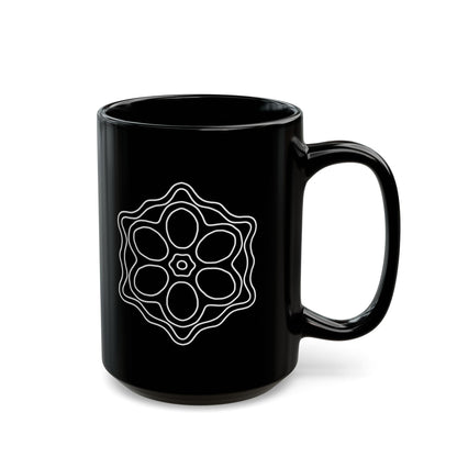 Elegant Black Mug with Floral Design, Perfect for Coffee Lovers, Gift for Moms, Yoga Enthusiasts, and Home Decor, 11oz or 15oz