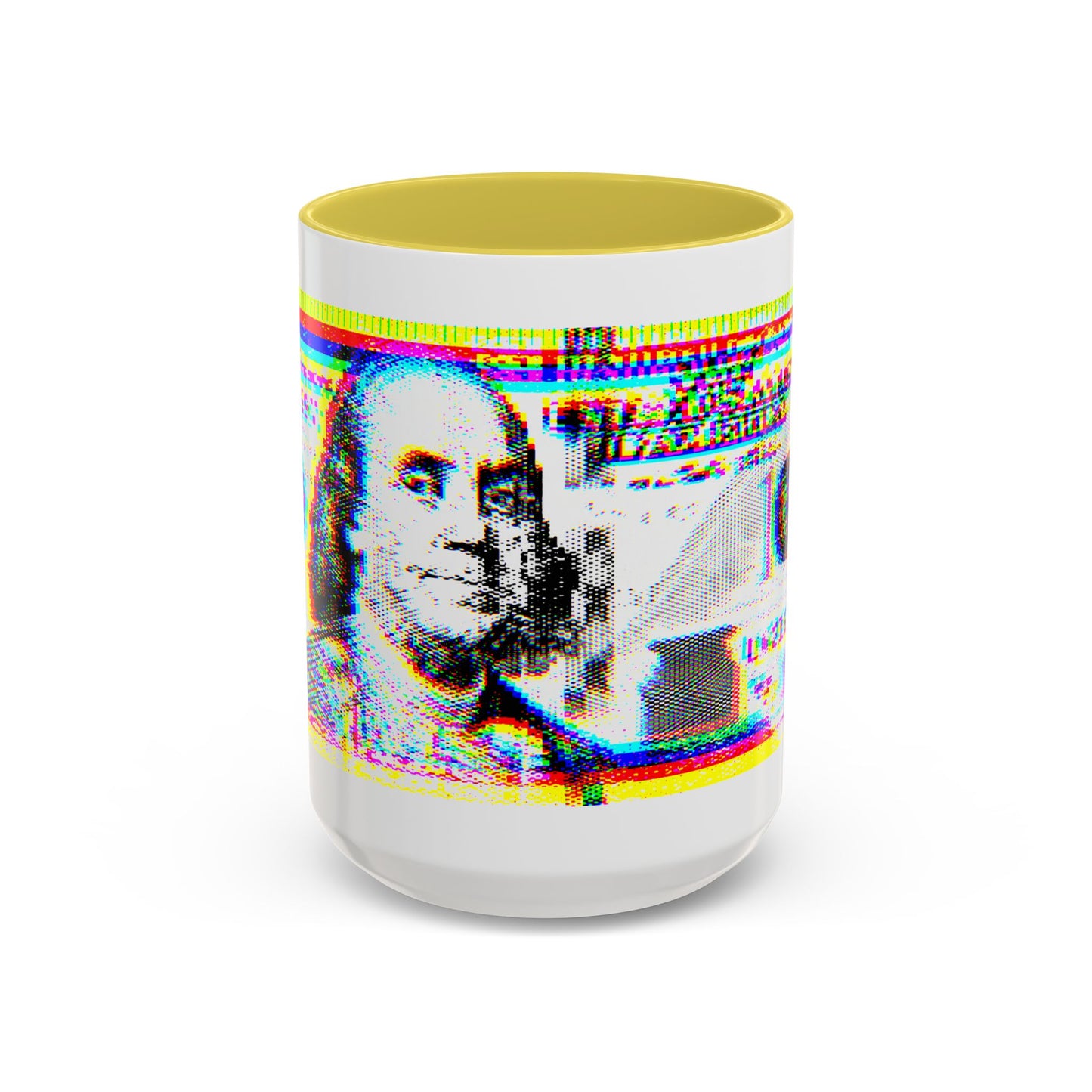 100 Dollars Bill - Neon Color Explosion - Color Accent Mug