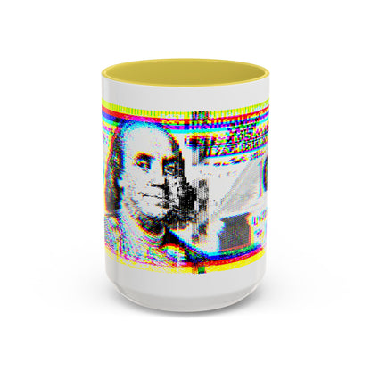 100 Dollars Bill - Neon Color Explosion - Color Accent Mug