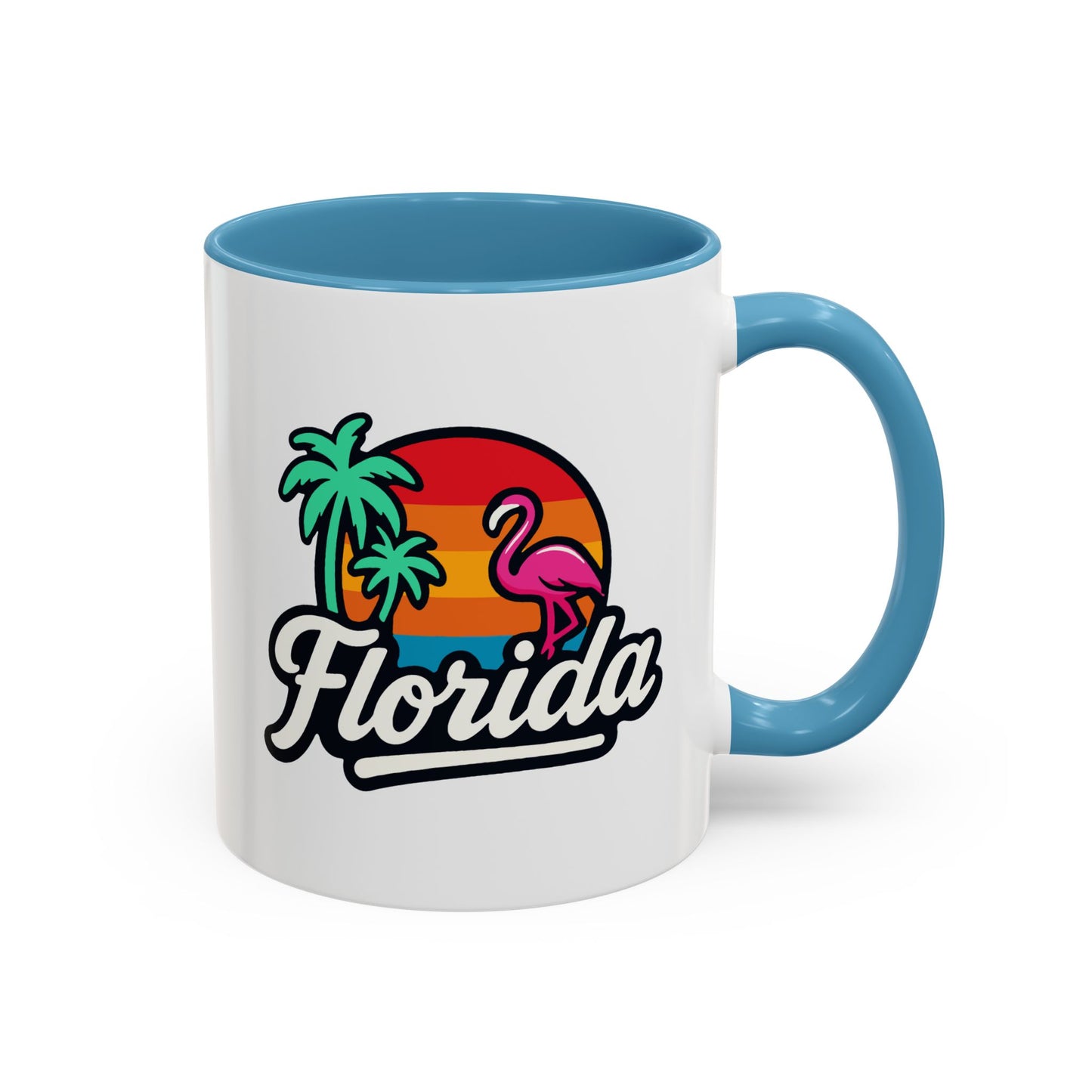 Florida Sunset Palm - Color Accent Mug