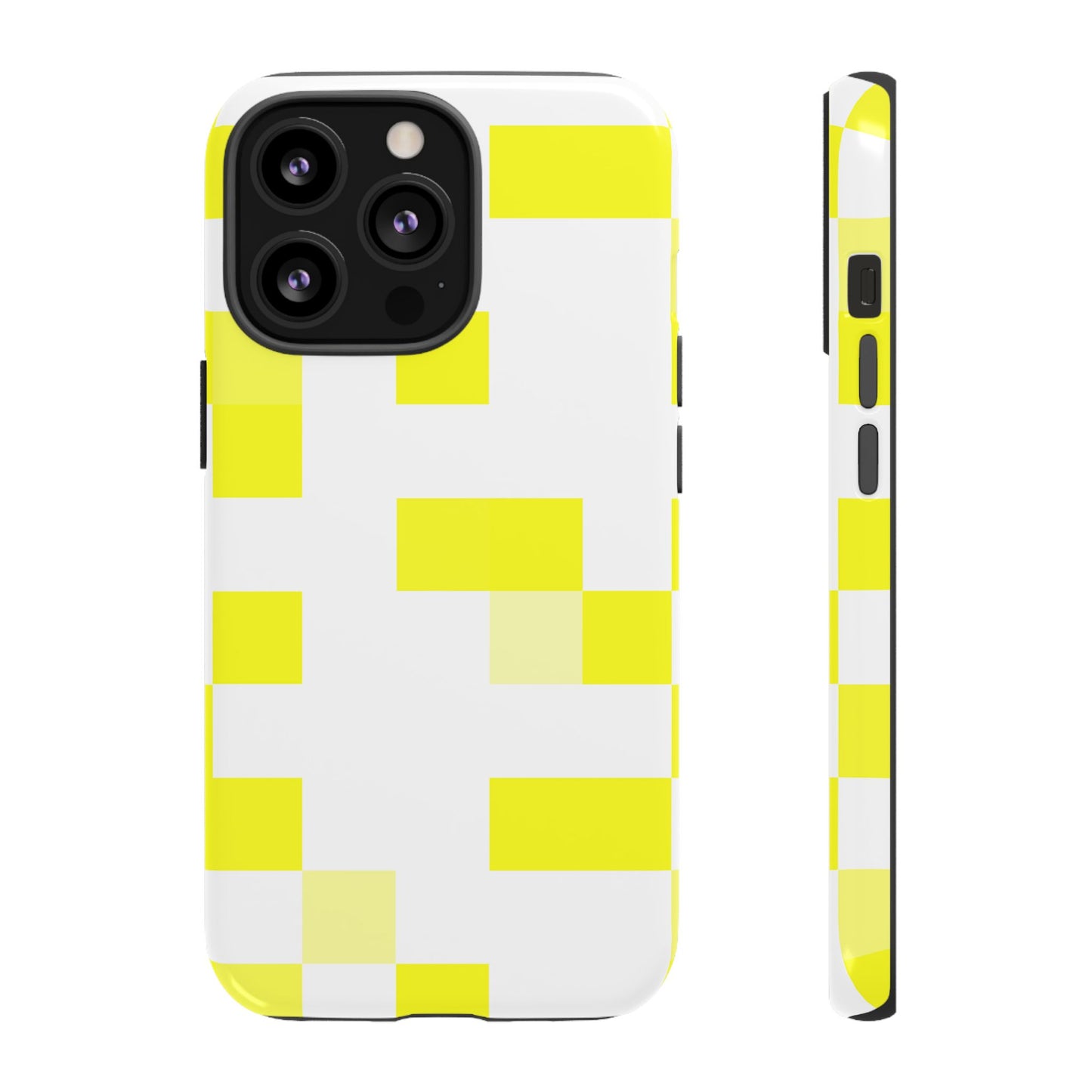 Yellow Pixel Grid -  Phone Case