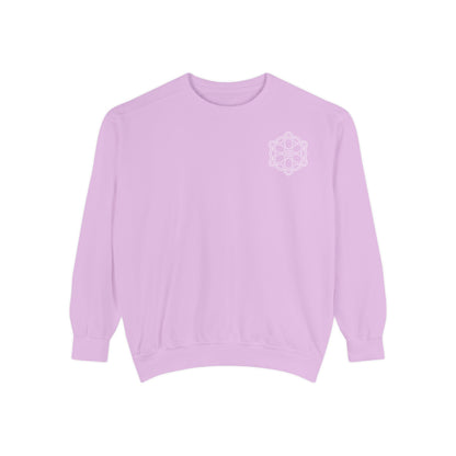 Garment-Dyed Sweatshirt with Elegant Floral Design, Cozy Unisex Sweater, Fashionable Casual Wear, Gift for Her, Perfect for Spring Style