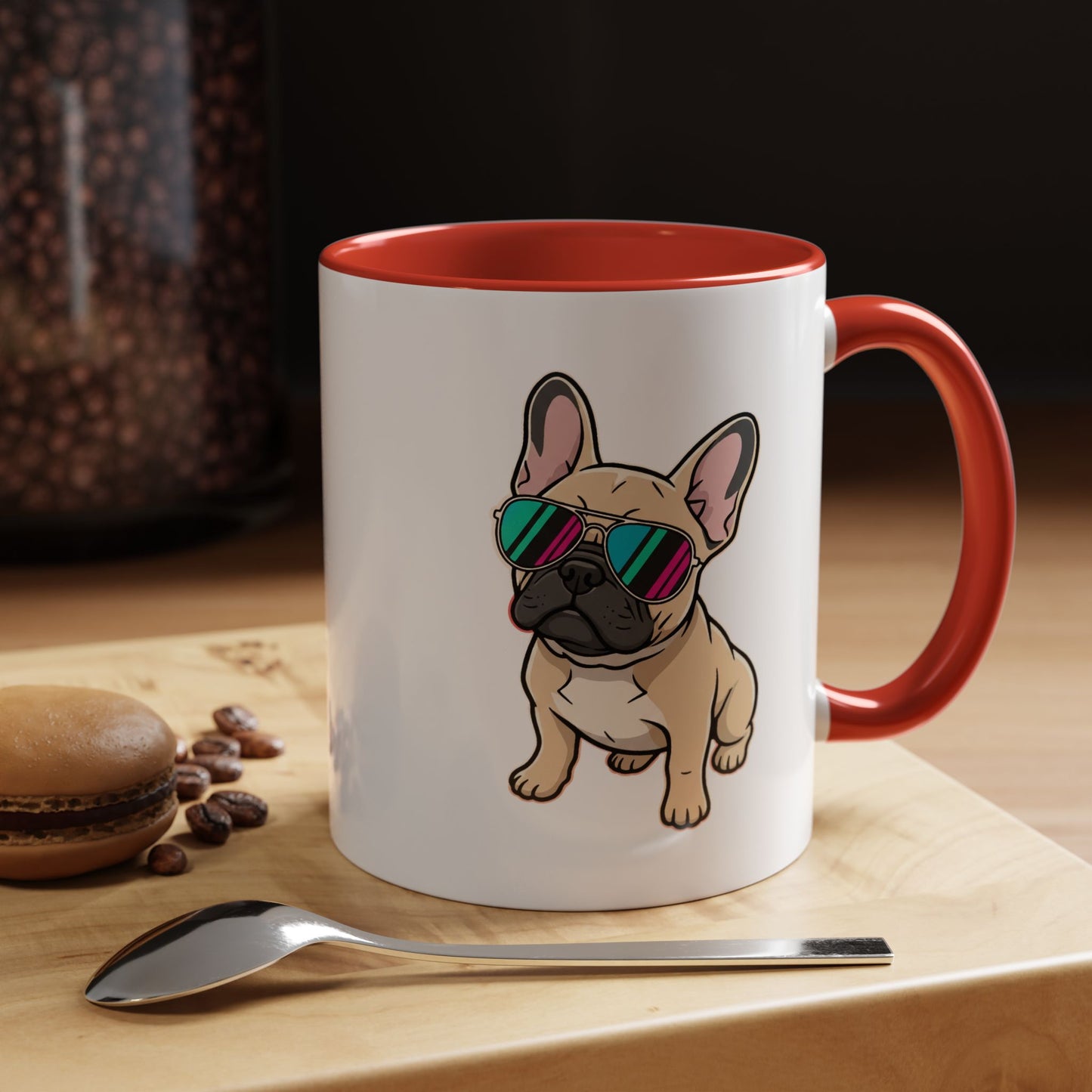 French Bulldog with Sunglasses - Color Accent Mug