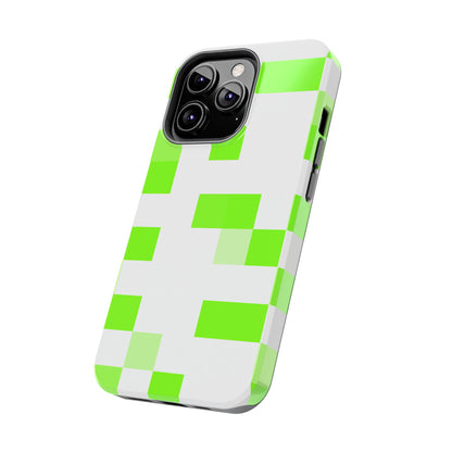 Lime Green Pixel Grid - Phone Case