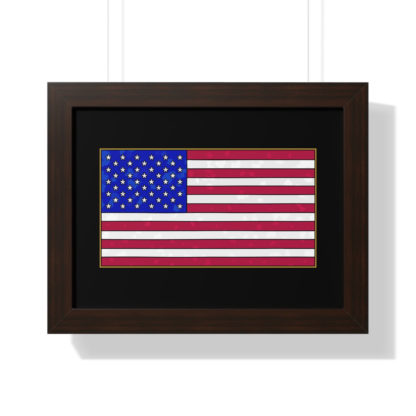 New Glory American Flag (Gold Edge Edition) - Framed Poster