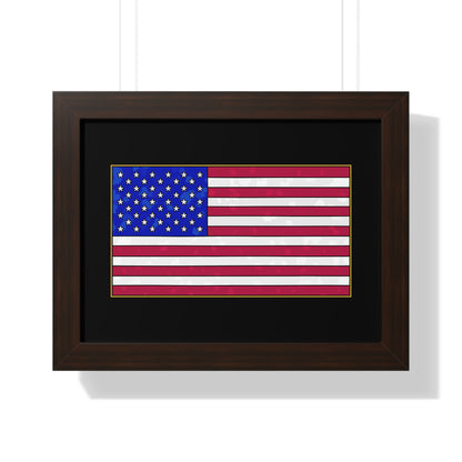New Glory American Flag (Gold Edge Edition) - Framed Poster