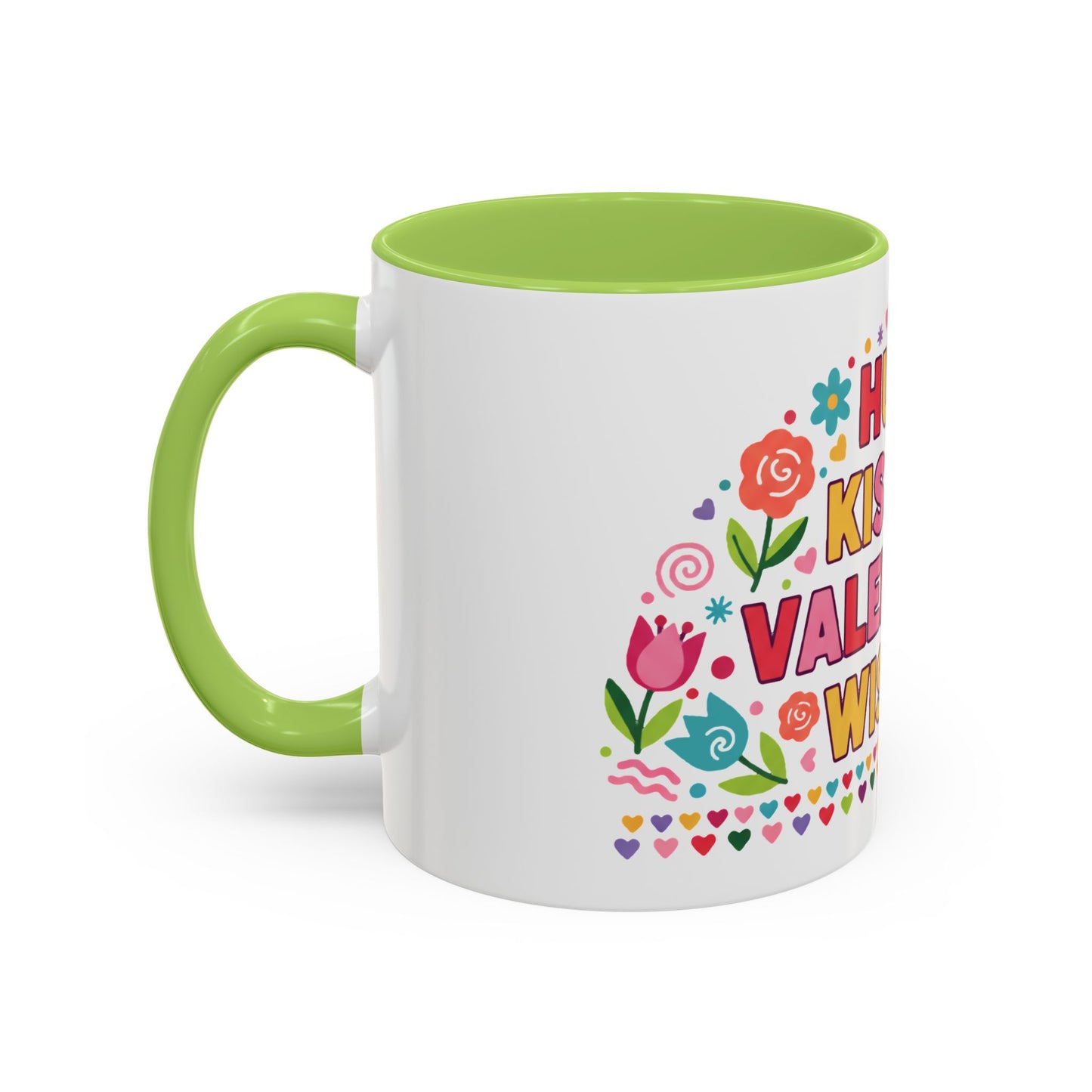 Hugs, Kisses & Valentine’s Wishes - Color Accent Mug