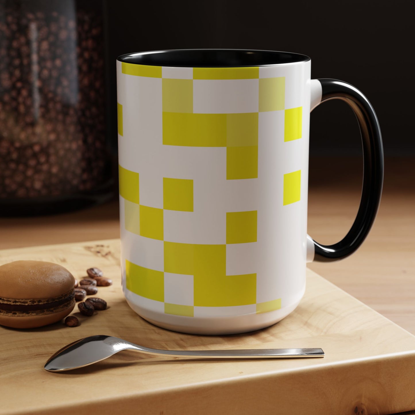 Yellow Pixel Grid - Color Accent Mug