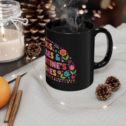 Hugs, Kisses & Valentine’s Wishes - Black Mug