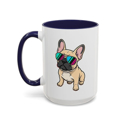 French Bulldog with Sunglasses - Color Accent Mug