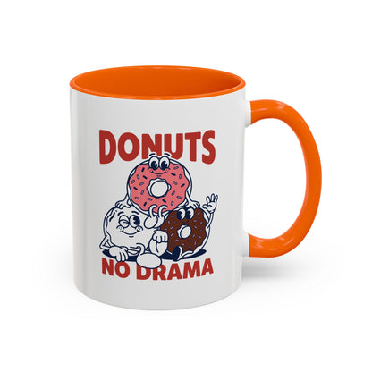 Donuts No Drama - Color Accent Mug