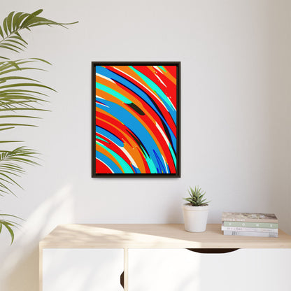 Abstract Rainbow Swirl Arc - Framed Canvas