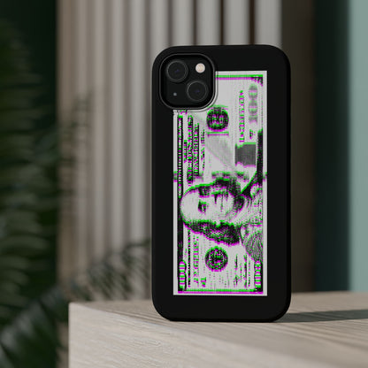 100 Dollars Bill - Green/Magenta Glitch - Magnetic Phone Case