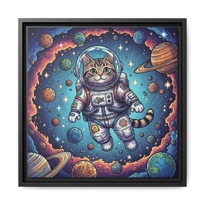 Astronaut Cat - Framed Canvas