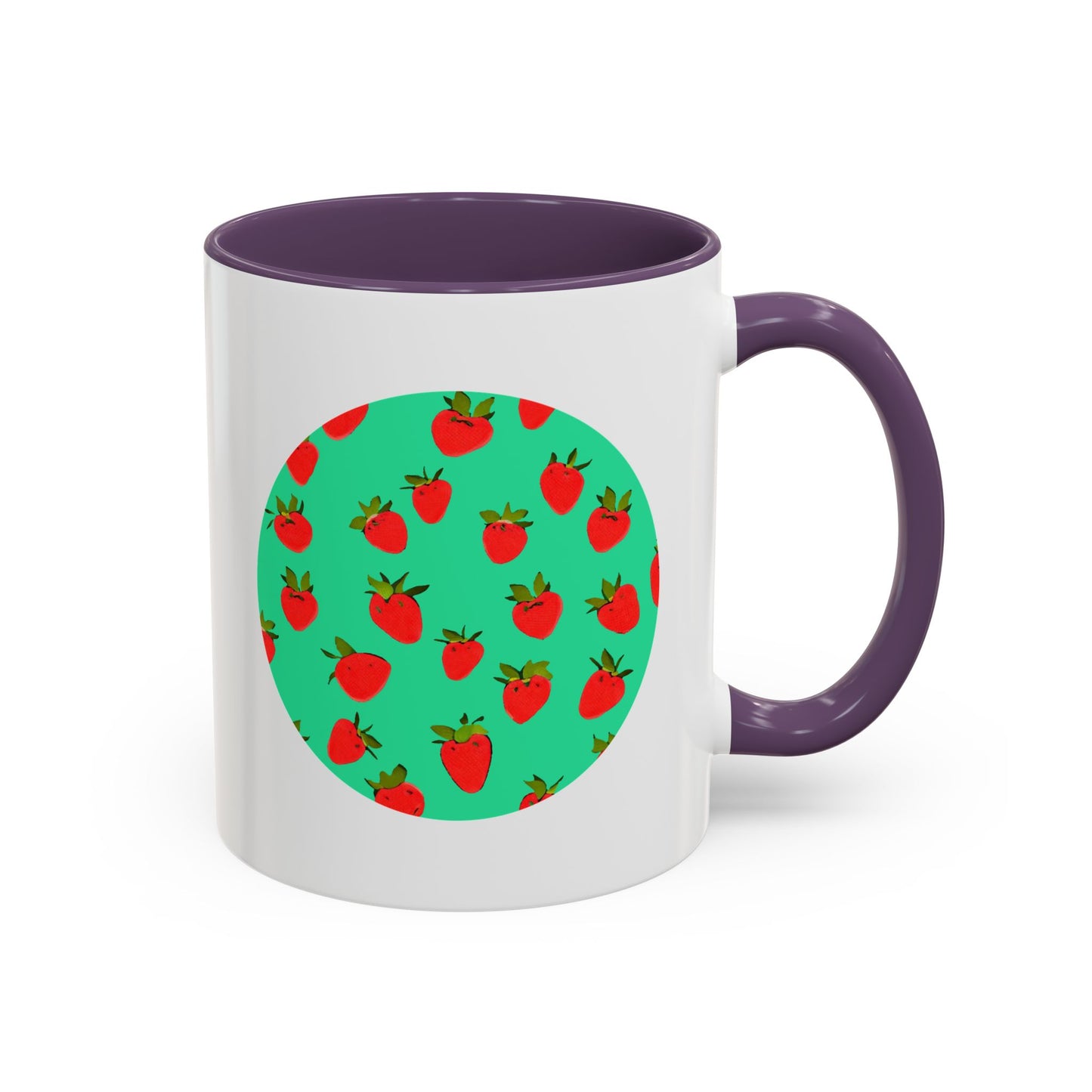 Strawberry Pattern - Color Accent Mug