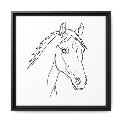 Horse Portrait Sketch - Framed Canvas