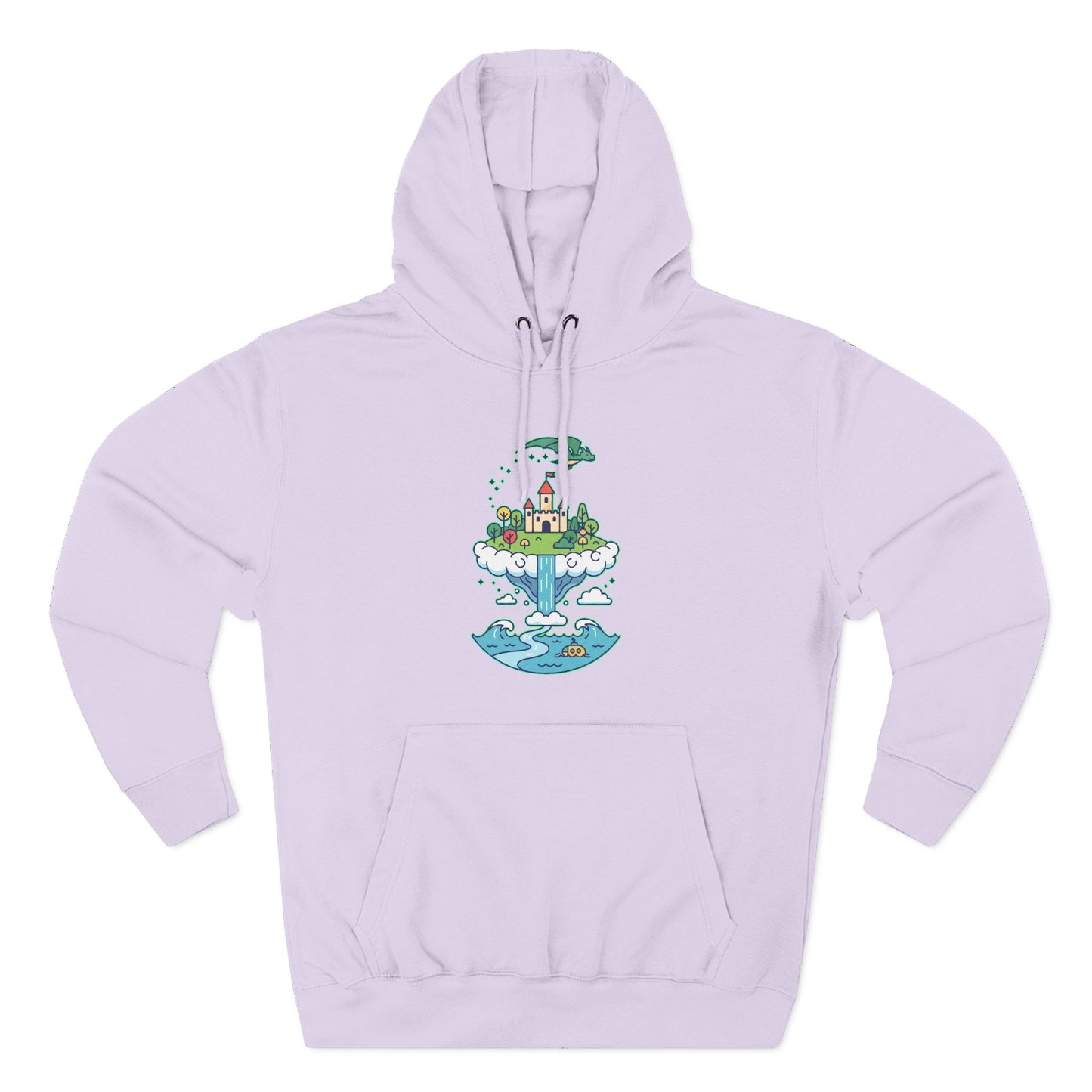 Floating Castle Dragon - Magical Fantasy Island - Hoodie