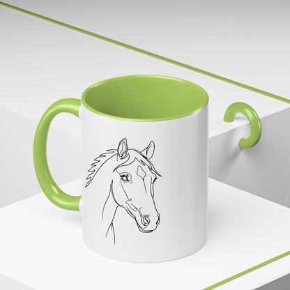 Horse Portrait Sketch - Color Accent Mug