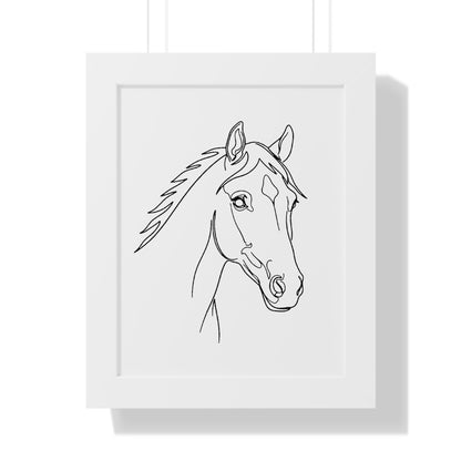 Horse Portrait Sketch - Framed Poster