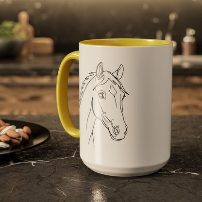 Horse Portrait Sketch - Colorful Mug