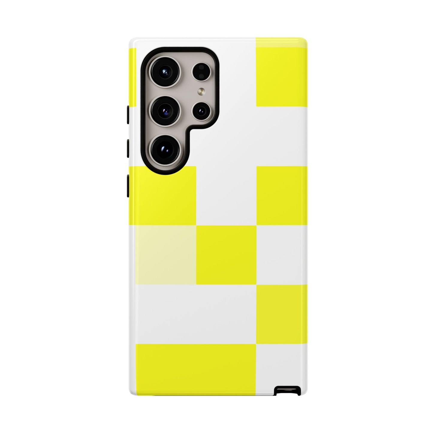 Yellow Pixel Grid - Phone Case