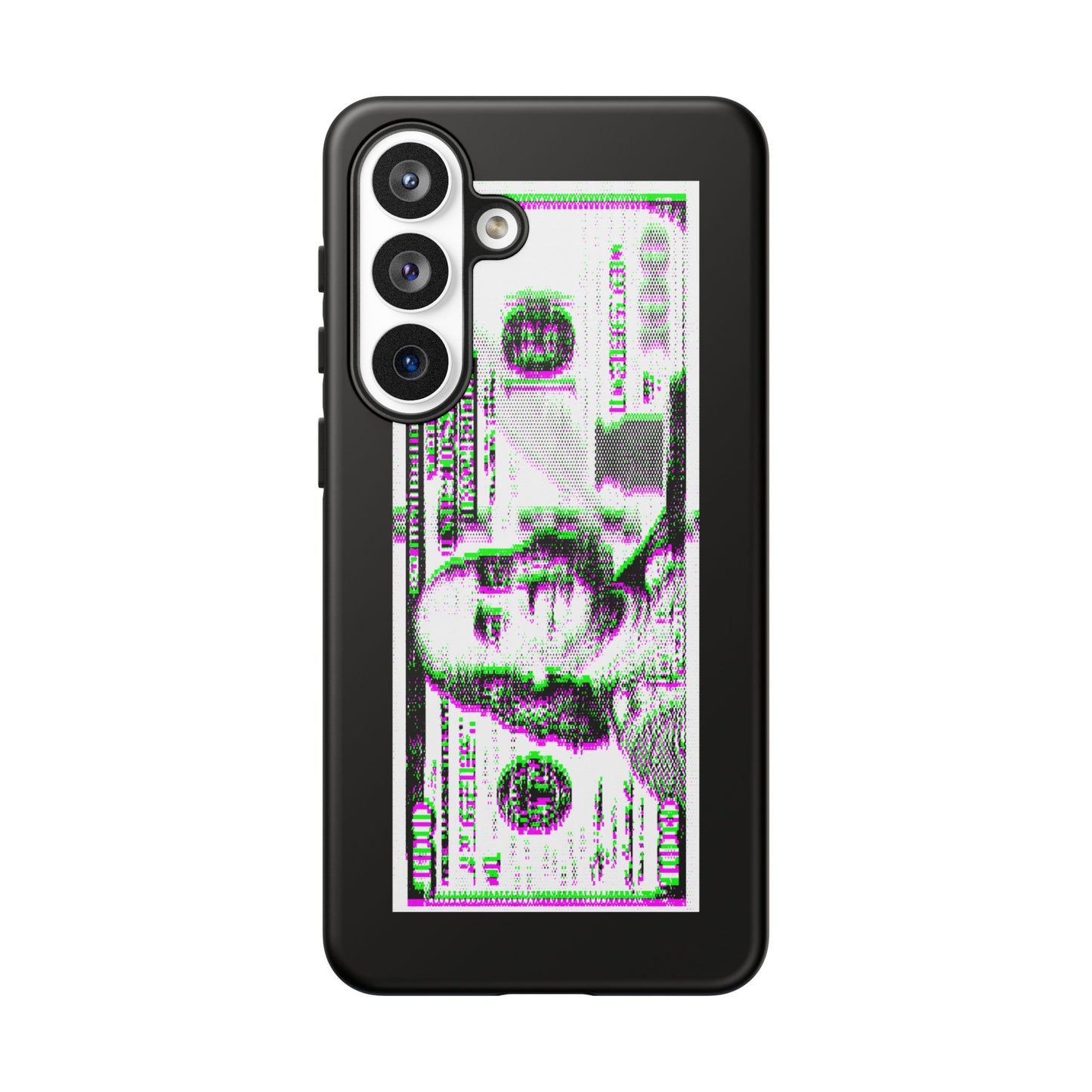 100 Dollars Bill - Green/Magenta Glitch - Phone Case