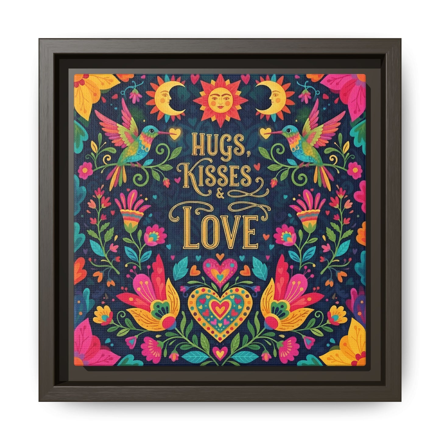 Hugs, Kisses & Love - Framed Canvas