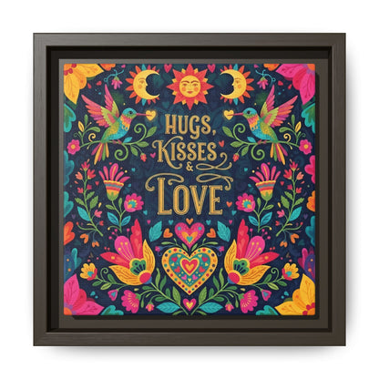 Hugs, Kisses & Love - Framed Canvas