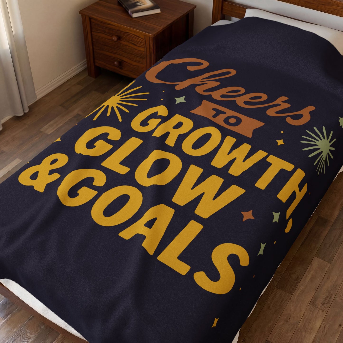 Cheers to Growth, Glow & Goals - Plush Blanket