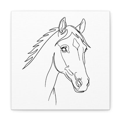 Horse Portrait Sketch - Stretched Canvas