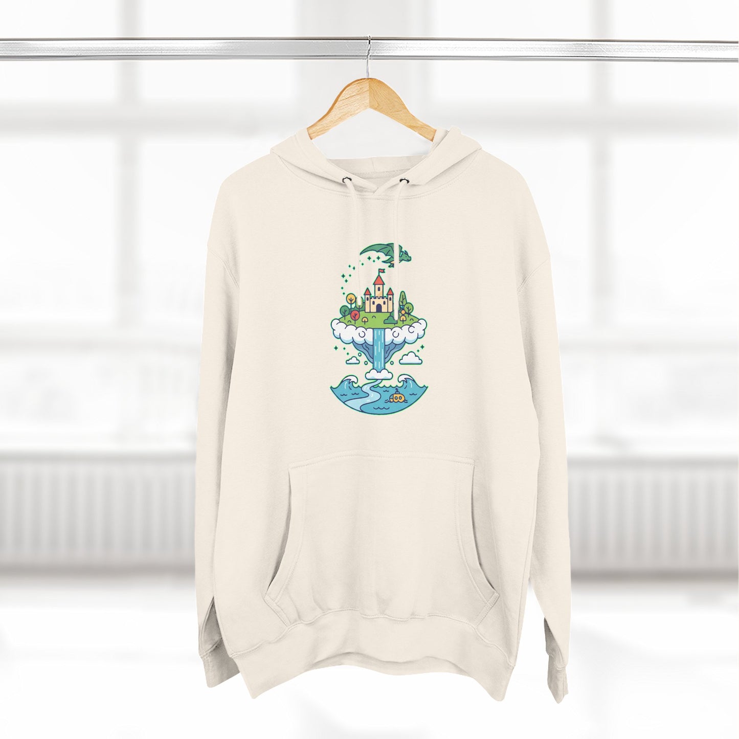 Floating Castle Dragon - Magical Fantasy Island - Hoodie