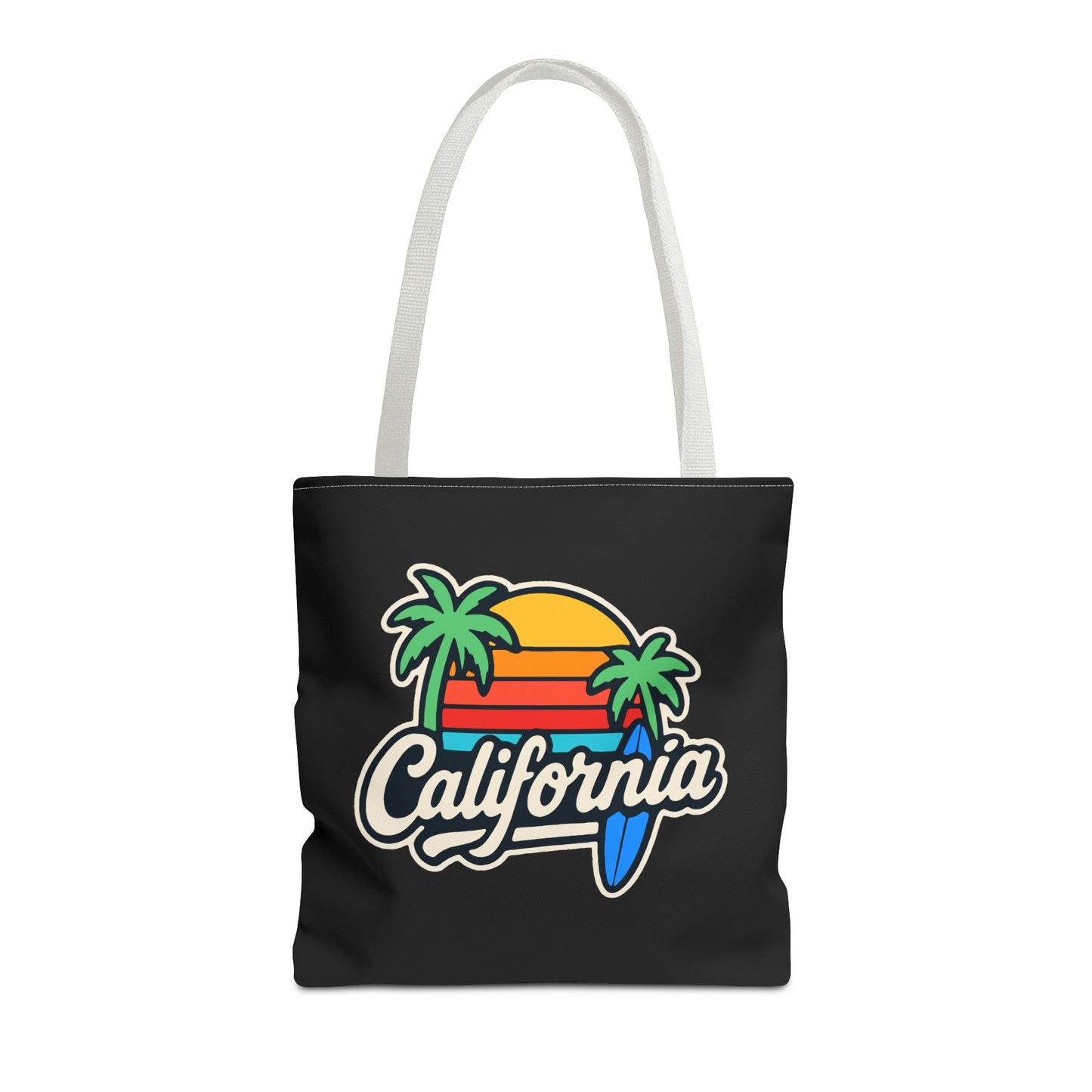 California Retro Tote Bag - Beach Vibes, Summer Accessory, Travel Bag, Gift for Friends, Eco-Friendly Shopping