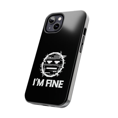 I’m Fine Glitched Smiley - Phone Case