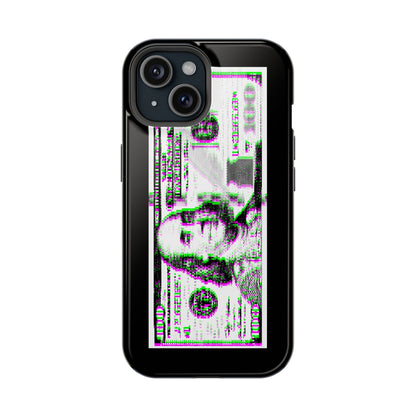 100 Dollars Bill - Green/Magenta Glitch - Magnetic Phone Case