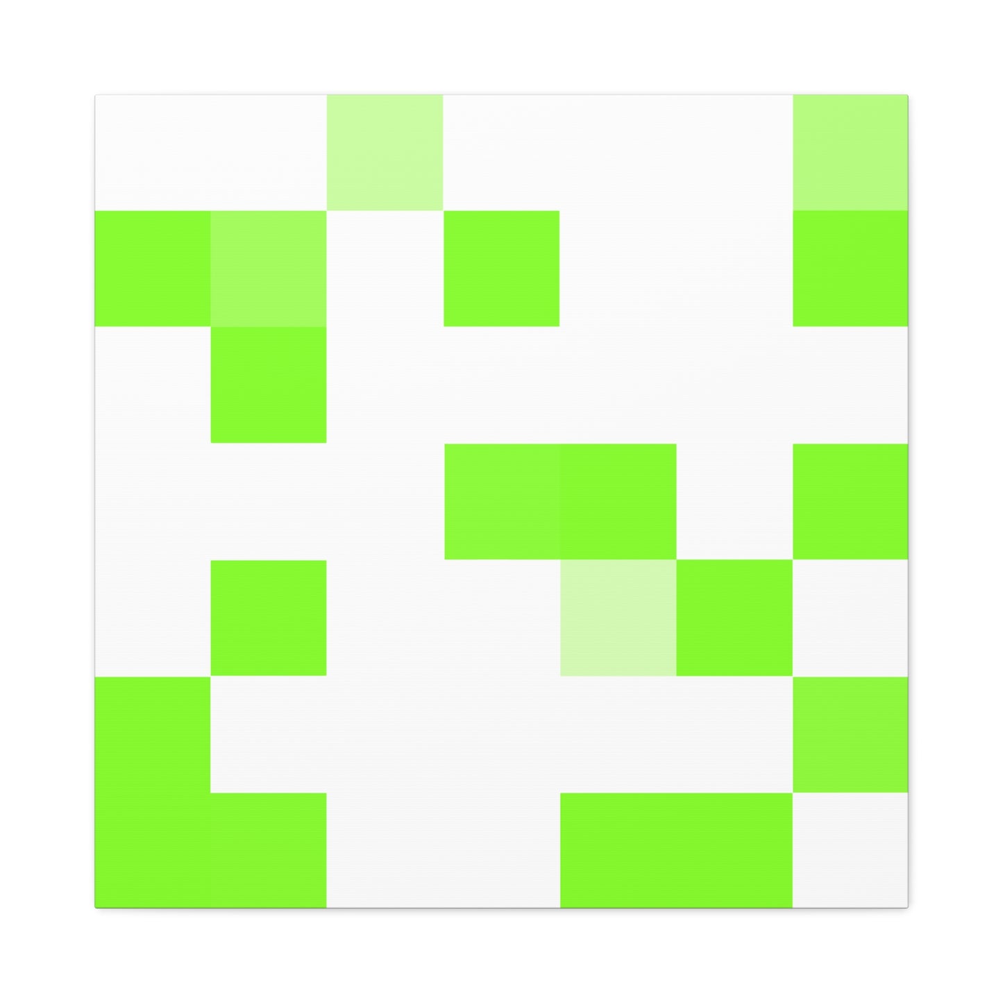 Lime Green Pixel Grid - Canvas