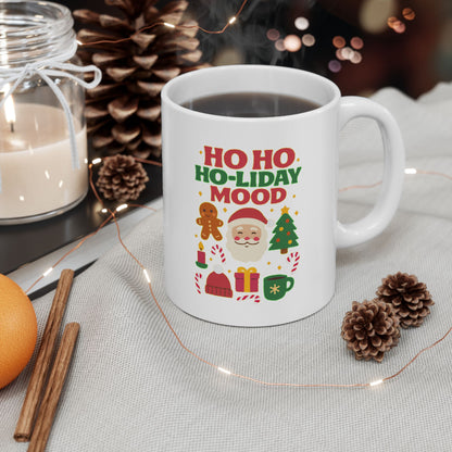 Festive Holiday Ceramic Mug, Christmas Coffee Cup, Holiday Gift Mug, Cute Gingerbread Design, Cozy Winter Drinkware