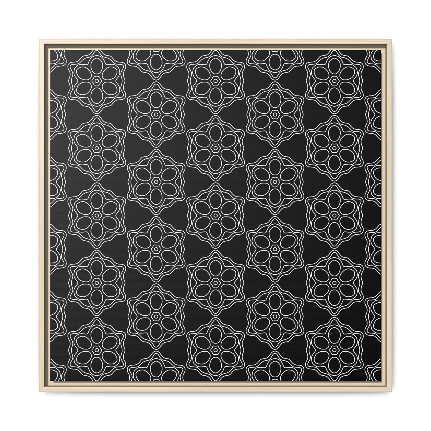 Geometric Sacred Flower - Framed Canvas