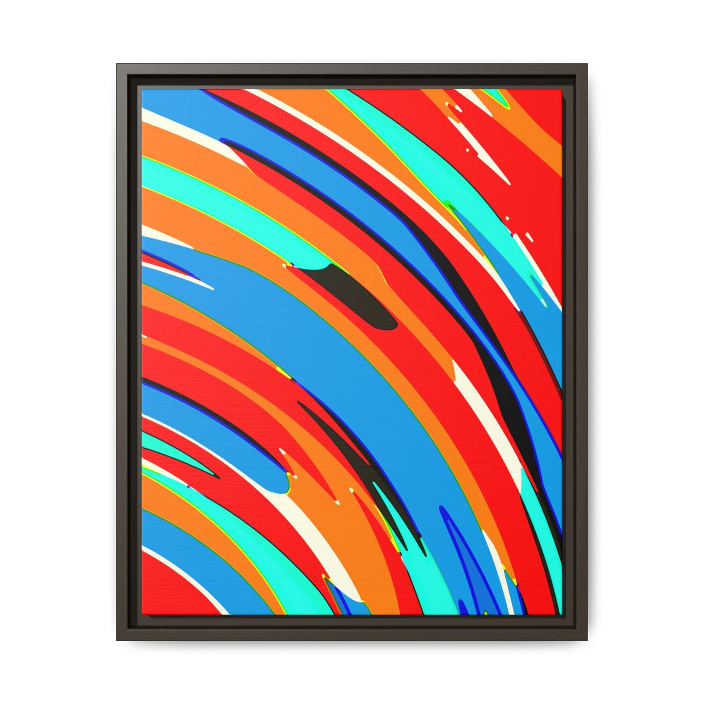 Abstract Rainbow Swirl Arc - Framed Canvas