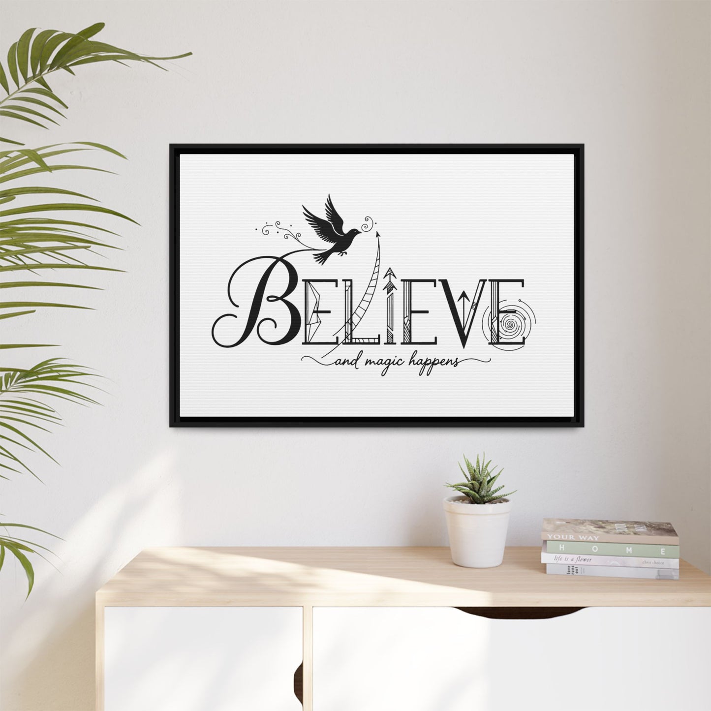 Believe and Magic Happens - Framed Canvas
