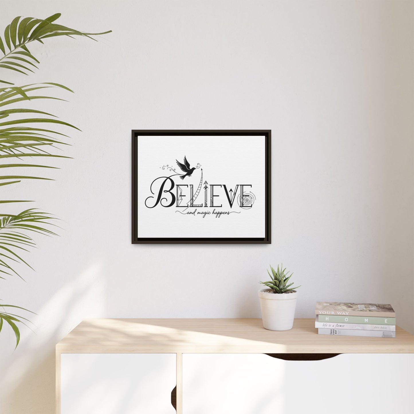 Believe and Magic Happens - Framed Canvas