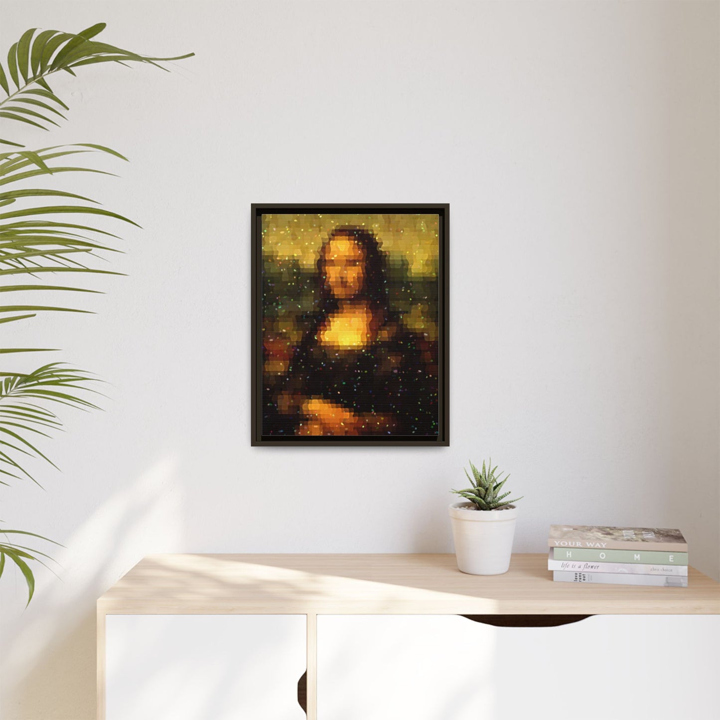Pixel Muse — Silent Smile - Framed Canvas