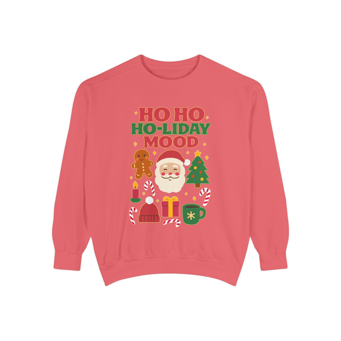Festive Sweatshirt, Ho Ho Ho-liday Mood, Christmas Gift, Unisex Pullover, Cozy Holiday Wear, Cute Sweater, Winter Apparel