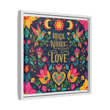 Hugs, Kisses & Love - Framed Canvas