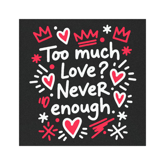 Too Much Love? Never Enough - Car Magnet